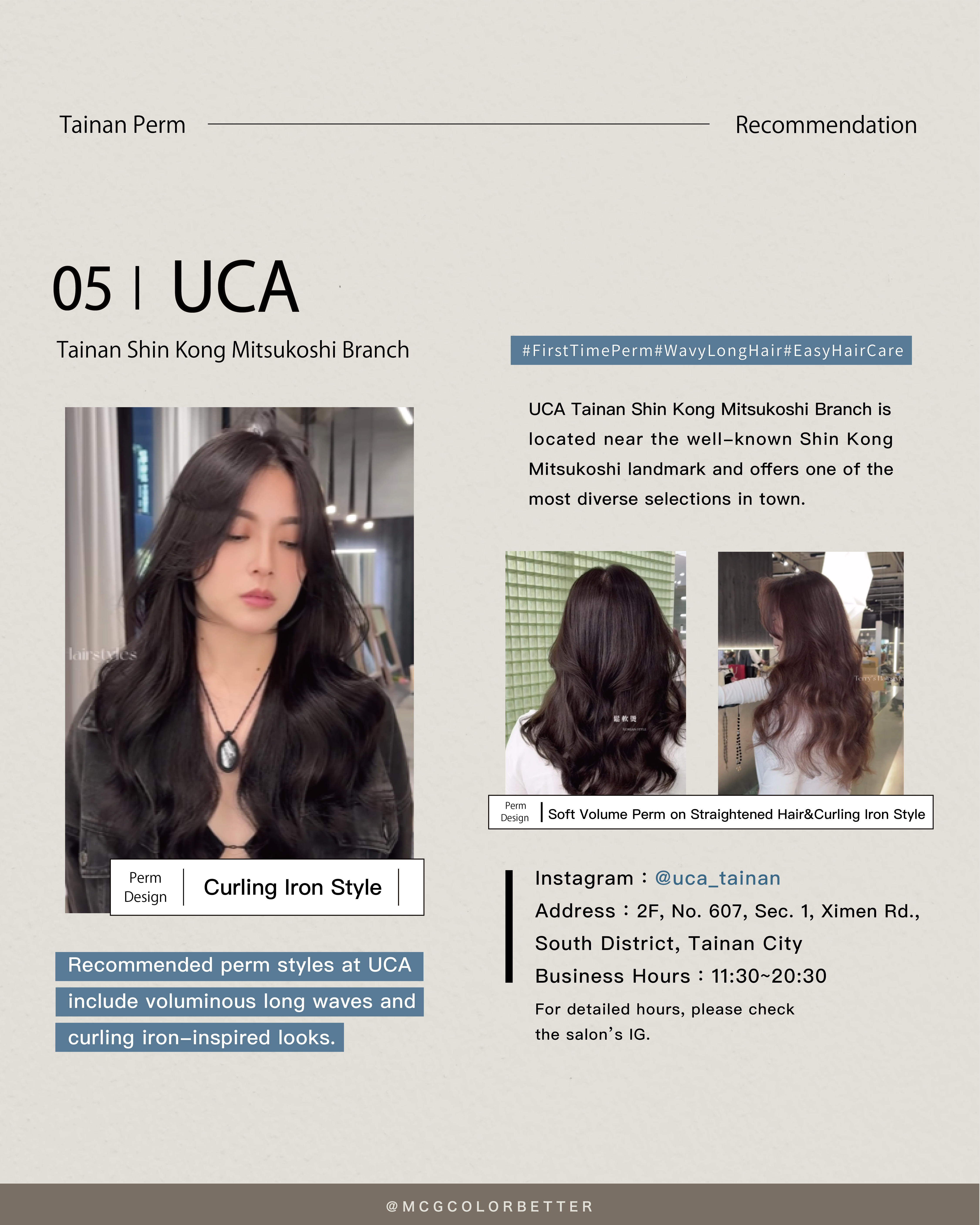 Tainan perm recommendations #5: UCA – Tainan Shin Kong Mitsukoshi Branch