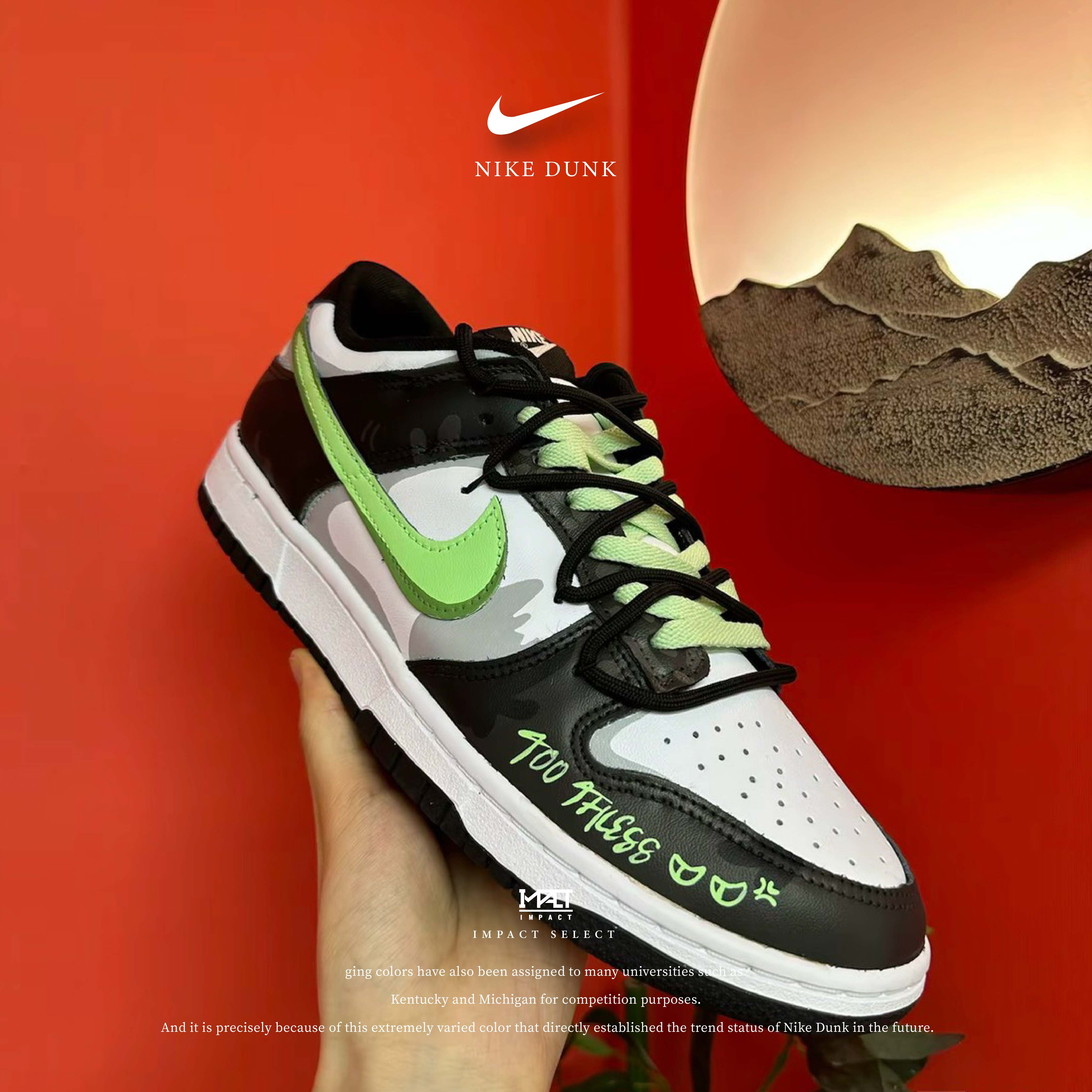 【訂製款】Nike Dunk Low 馴龍高手 沒牙 黑綠