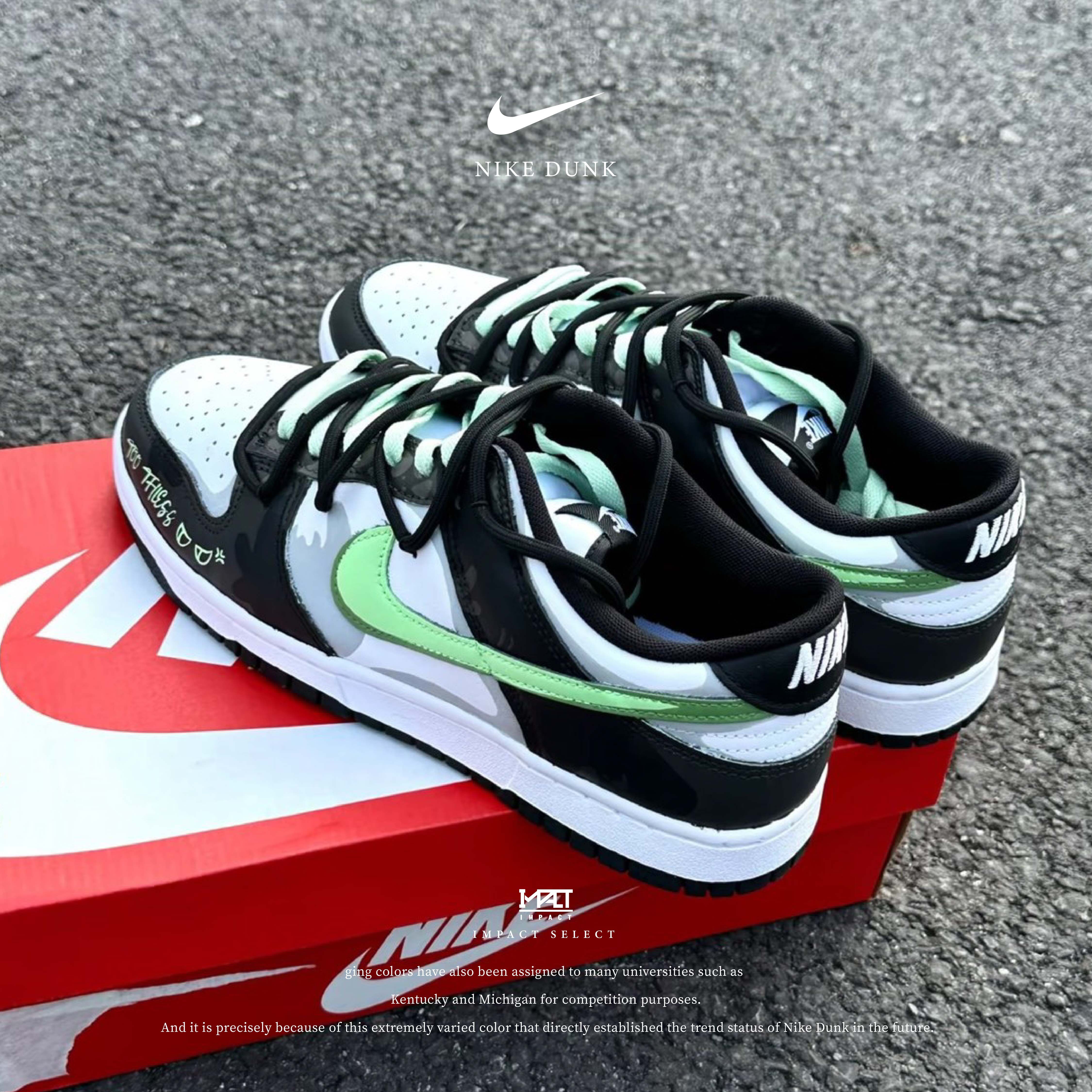 【訂製款】Nike Dunk Low 馴龍高手 沒牙 黑綠