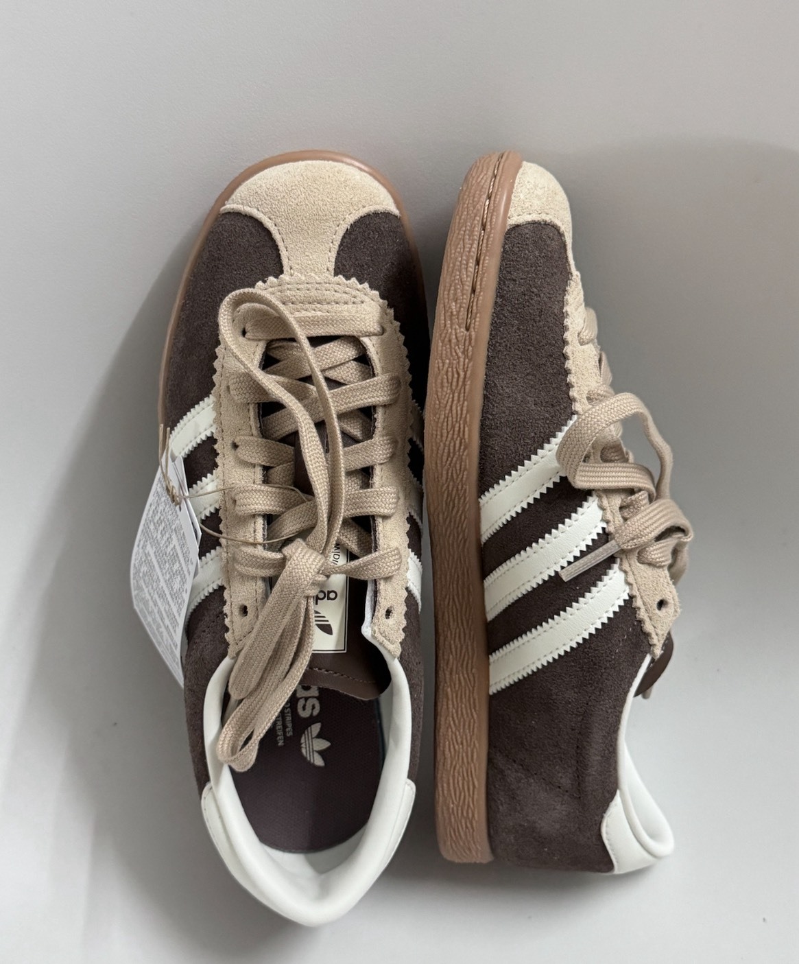 adidas Stadt 三葉草褐色板鞋 薄底復古德訓鞋 男女同款