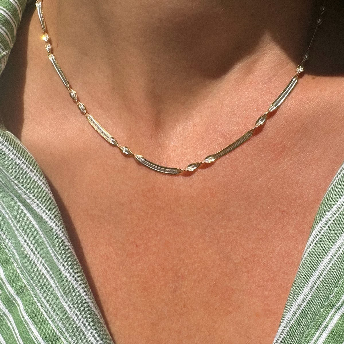 1HM0602-111 HERMINA ATHENS Antique Mixed Chain Silver (A-EU-E)