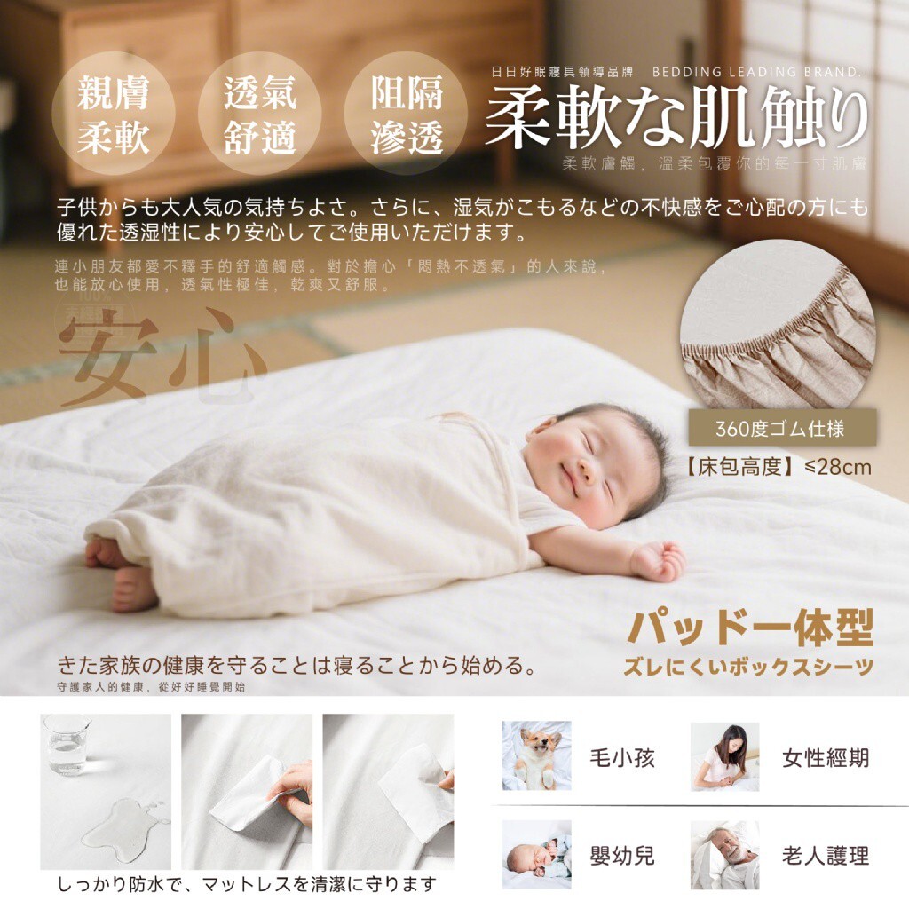 日日好眠®德國🇩🇪護理級銀離子防水保潔墊