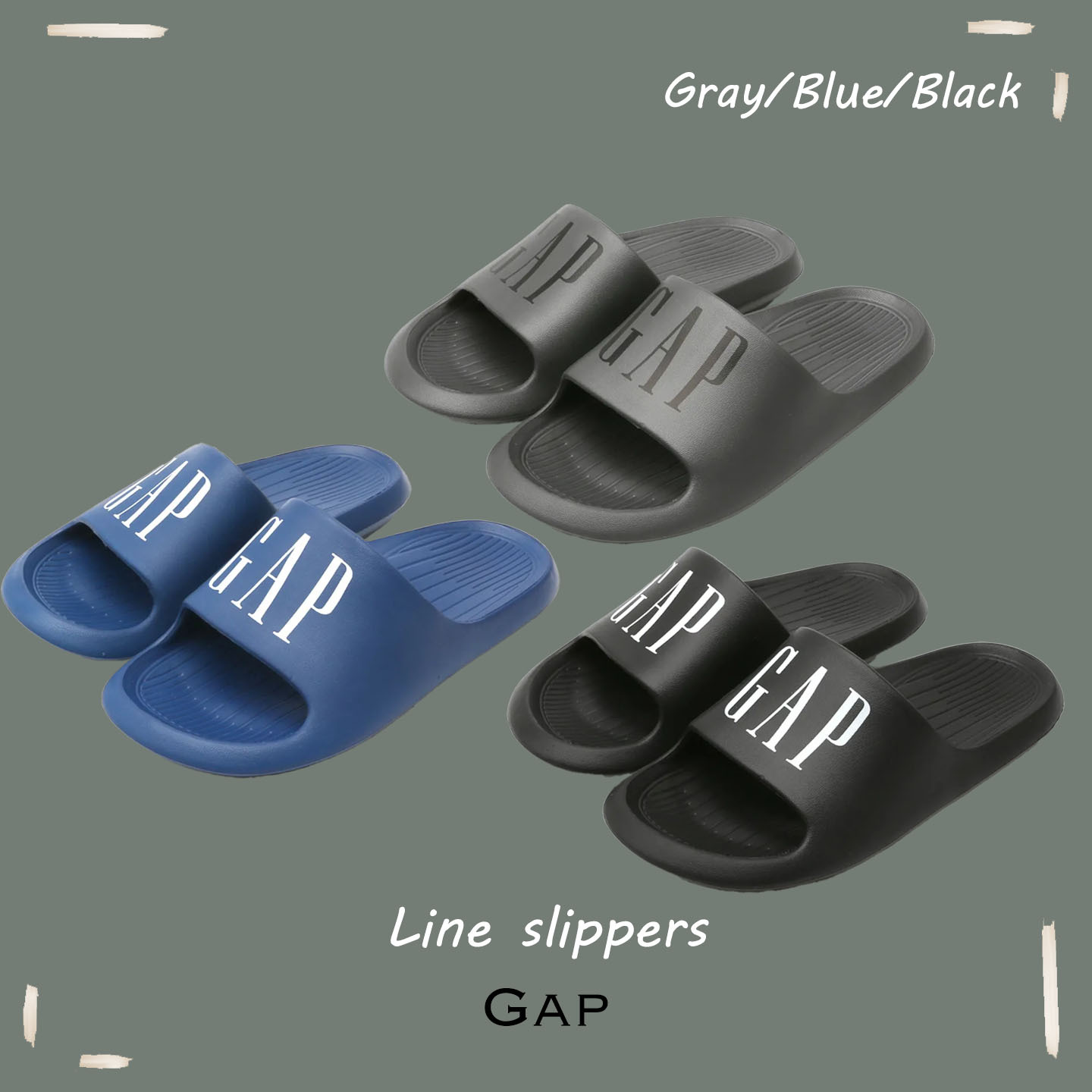 【OWN】GAP 防水拖鞋 夏天 涼拖鞋 全防水 舒適腳感 韓國限定 不分男女 黑色 深藍 深灰