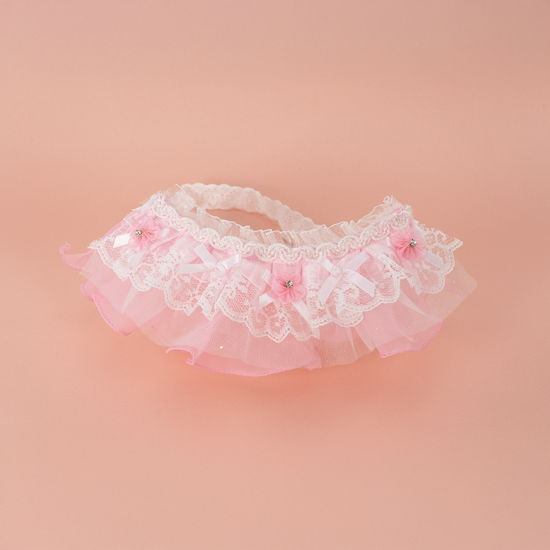Pink Flower Lace Collar