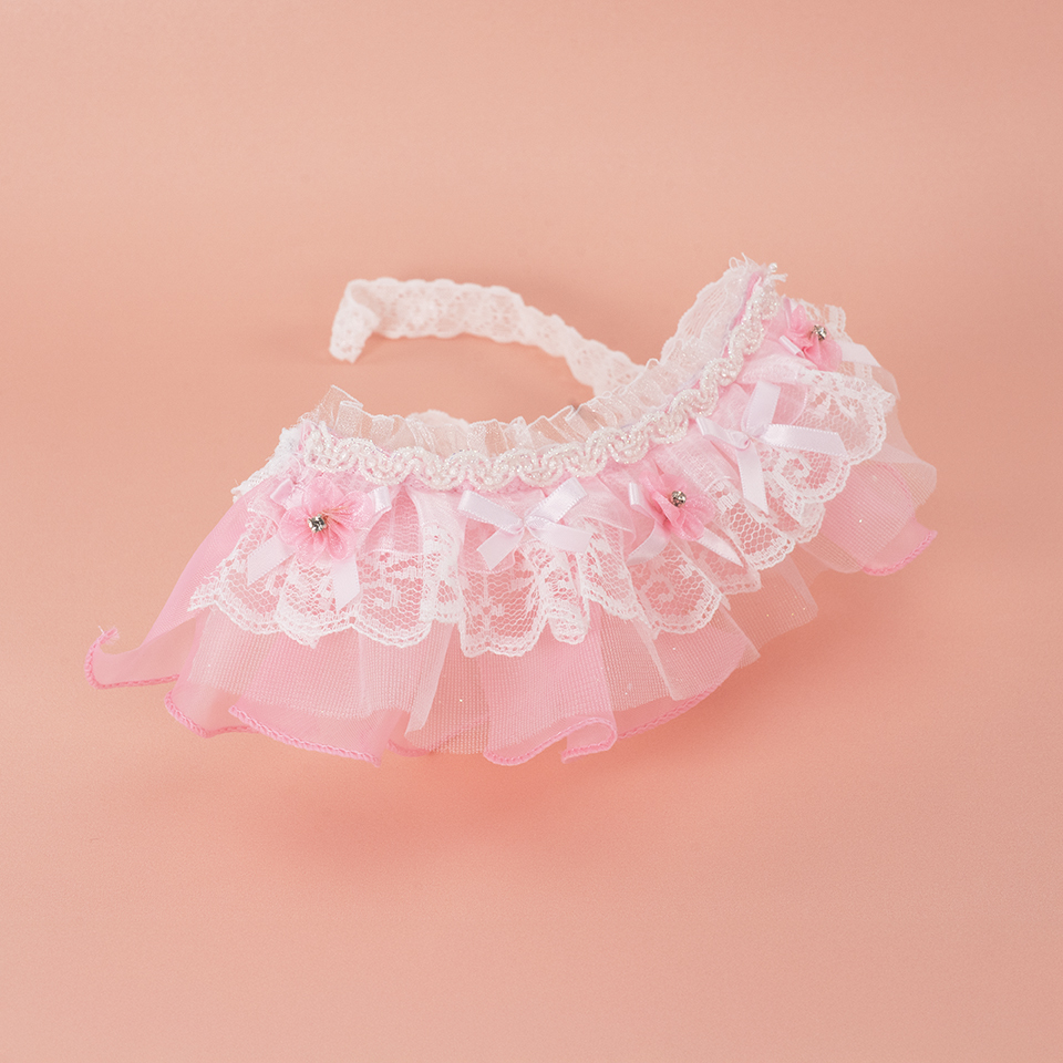 Pink Flower Lace Collar