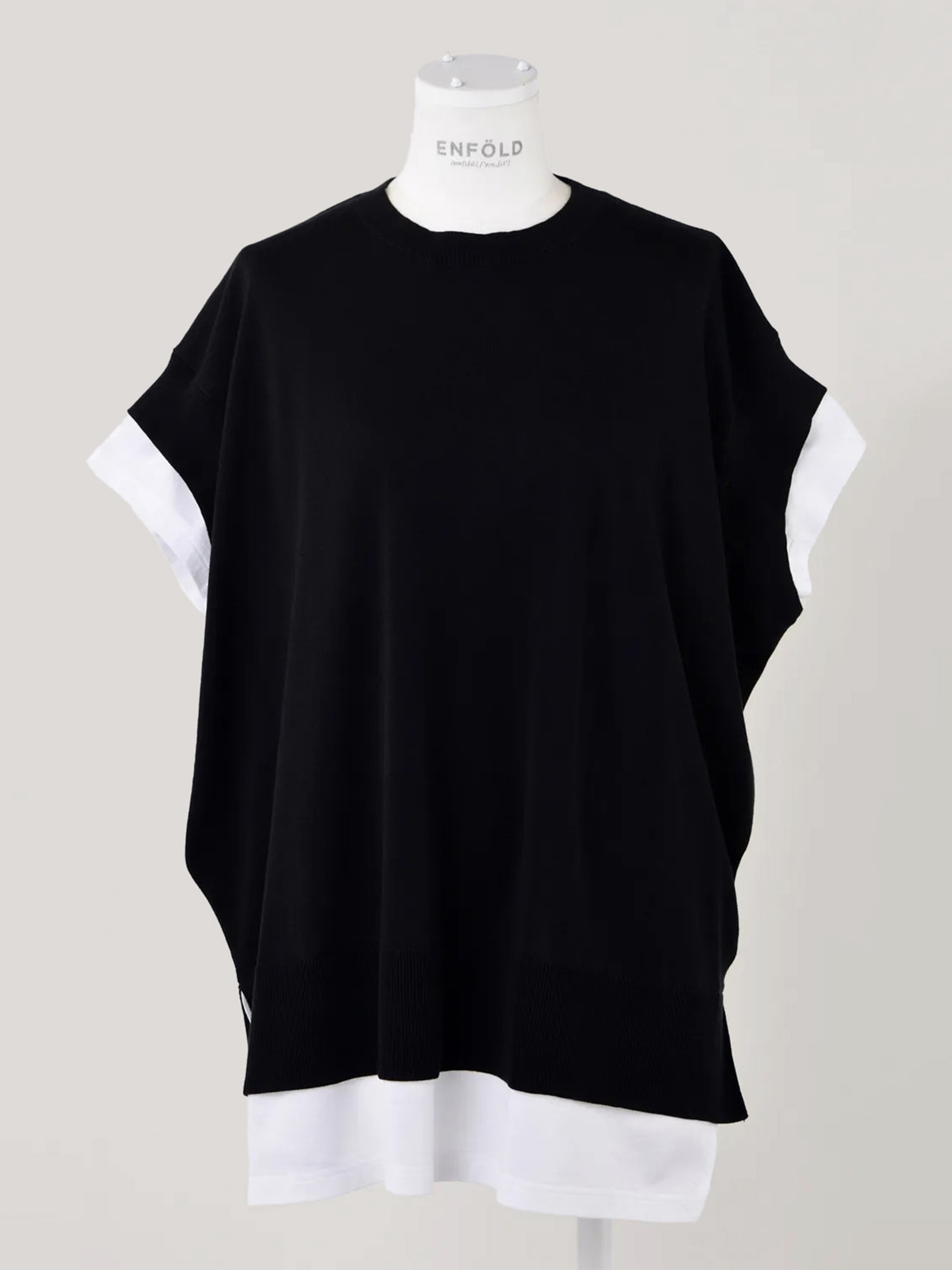 ENFOLD KNIT LAYERED PULLOVER 上衣