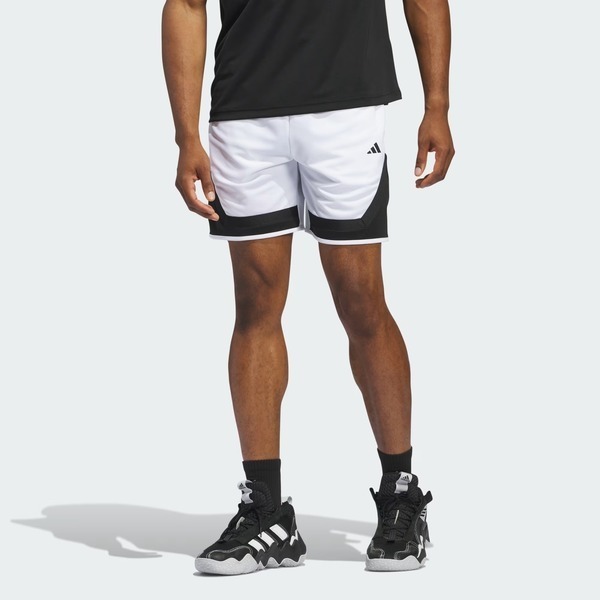 Adidas Pro Block Short IX1849 男 籃球褲 短褲 亞洲版 運動 訓練 吸濕排汗 白黑
