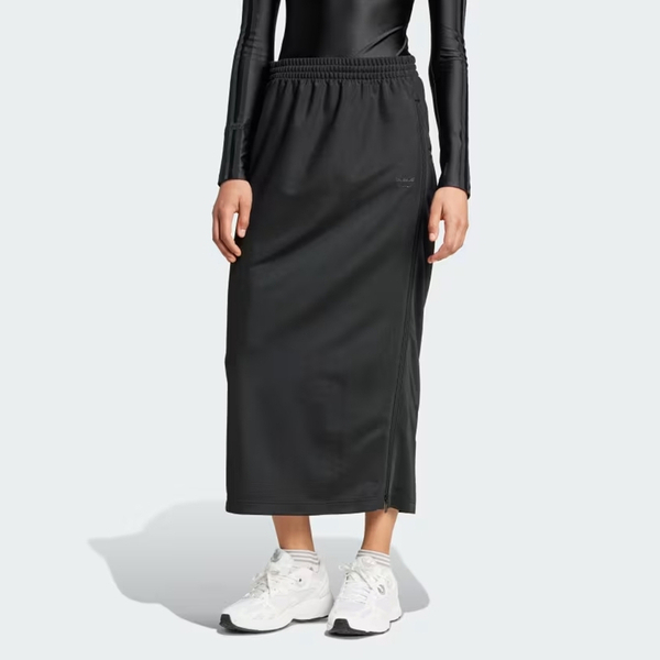 Adidas Firebird Skirt IW5518 女 長裙 運動裙 休閒 拉鍊 開衩 三葉草 簡約 黑