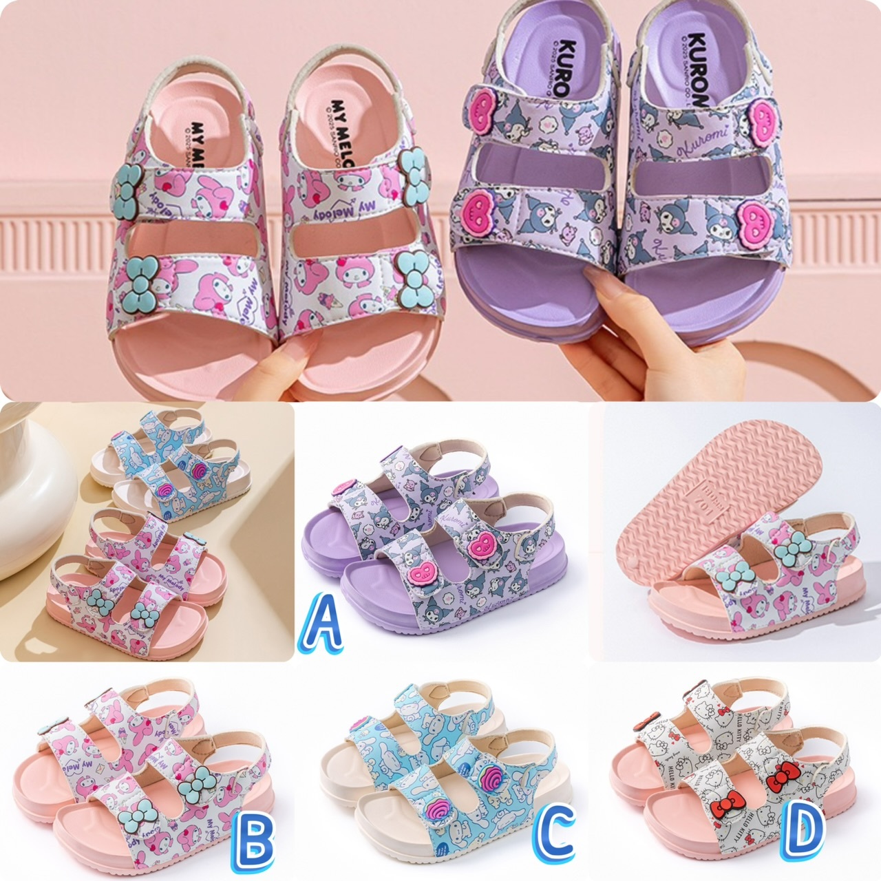 San*rio 角色滿印頭像輕便涼鞋 -2501239