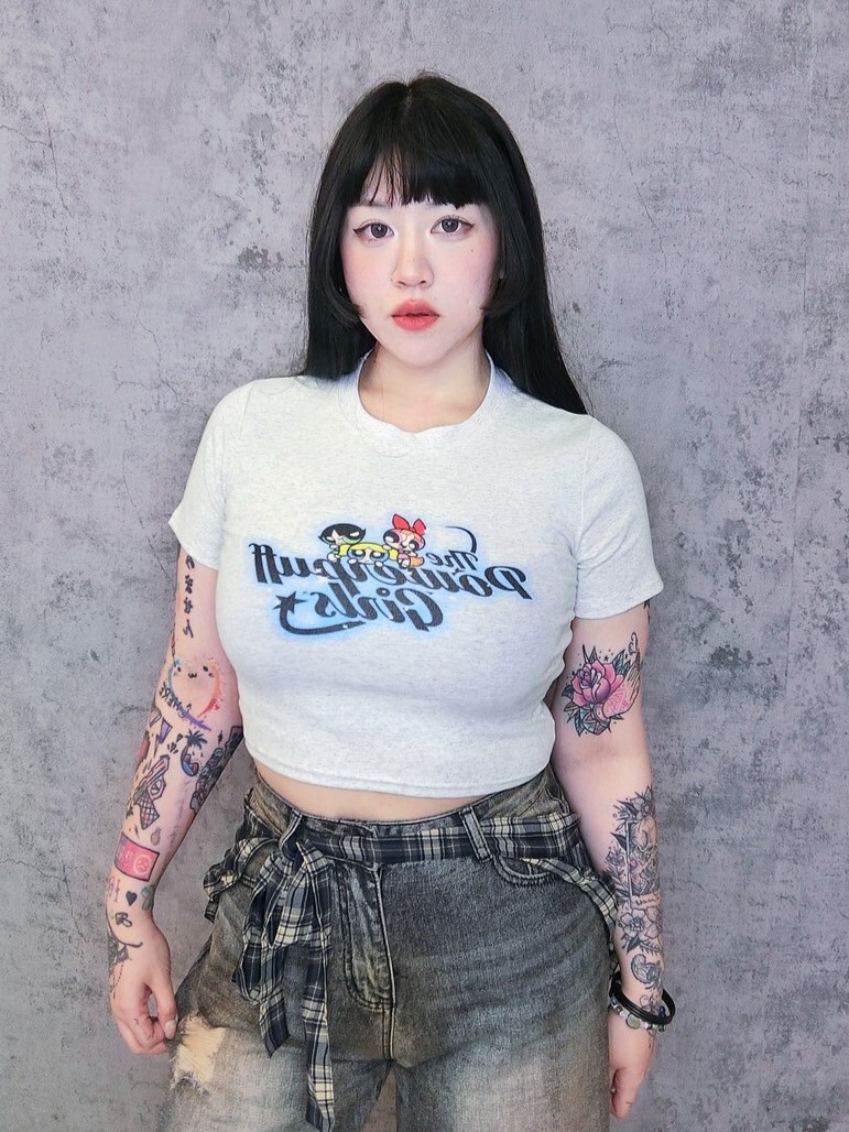 飛天小女警美式小短T