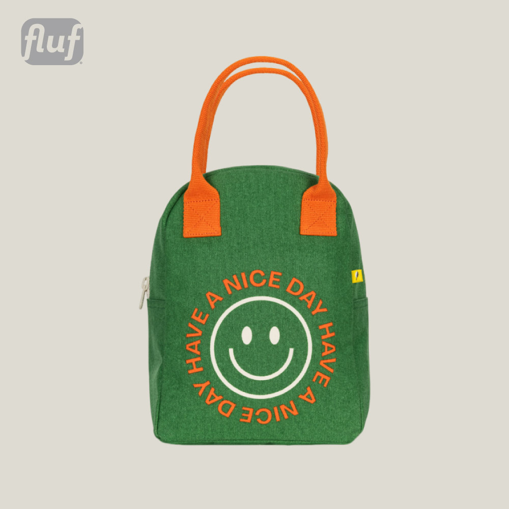 拉鍊隨手袋【HAVE A NICE DAY】-加拿大Fluf有機棉