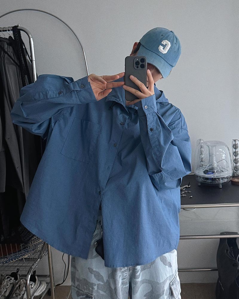 連帽防風襯衫