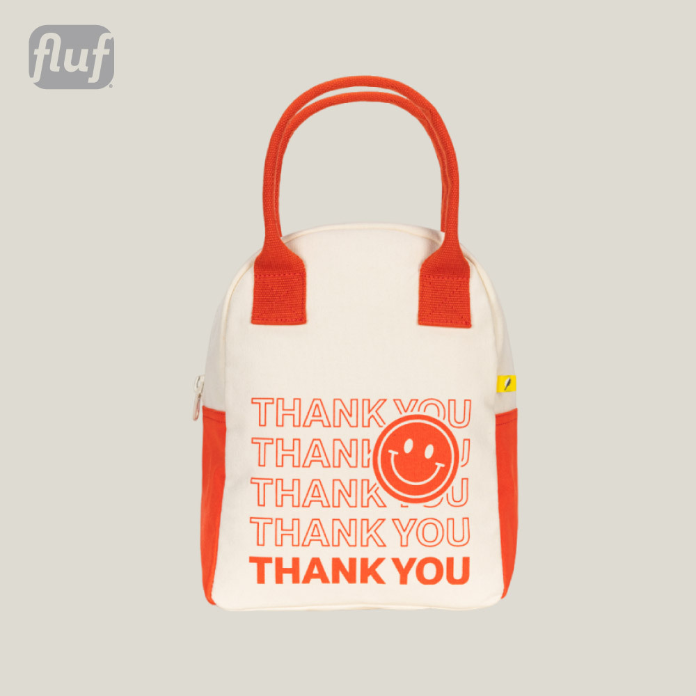 拉鍊隨手袋【THANK YOU】-加拿大Fluf有機棉