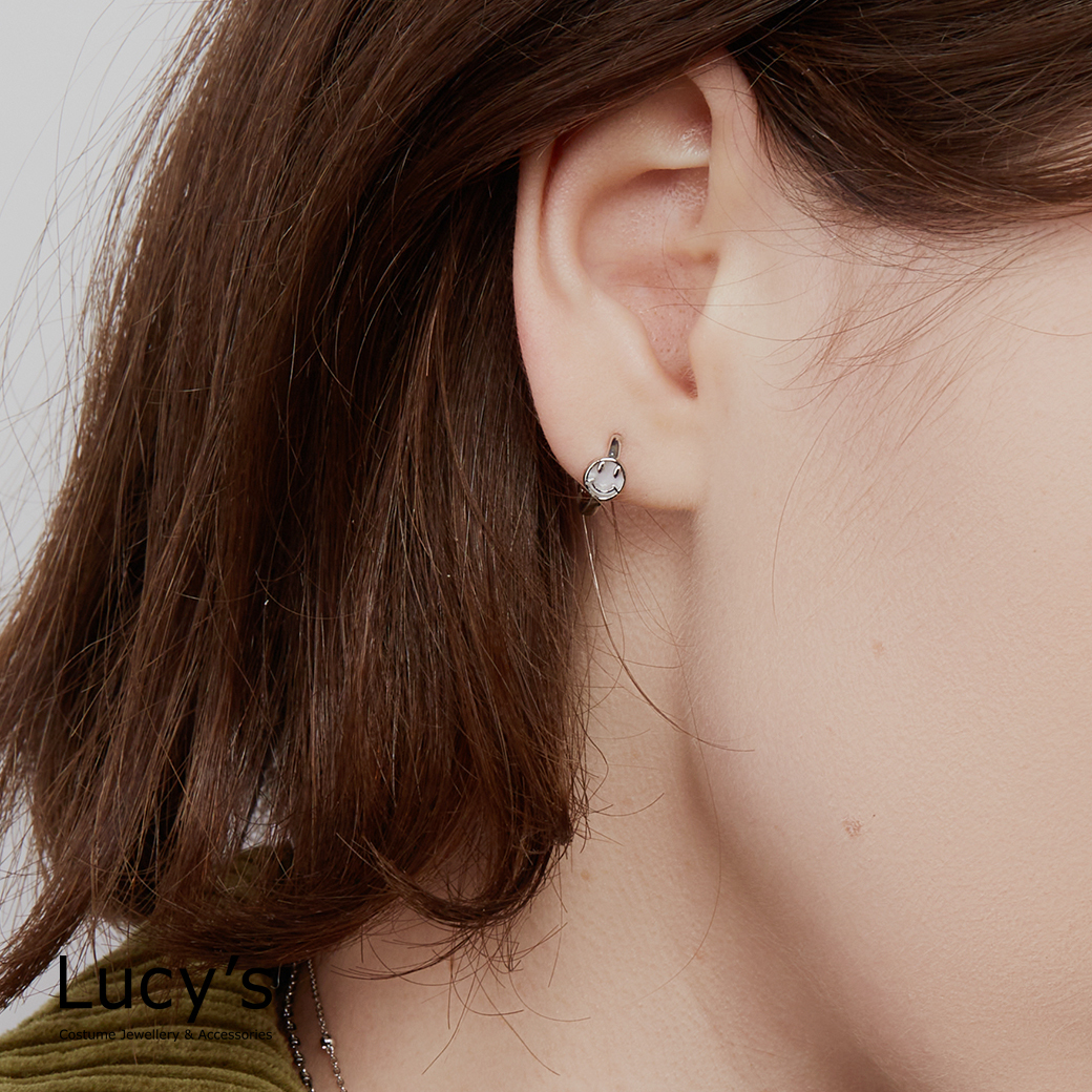 笑臉小圈 易扣耳環 (二色) (121059/112180)