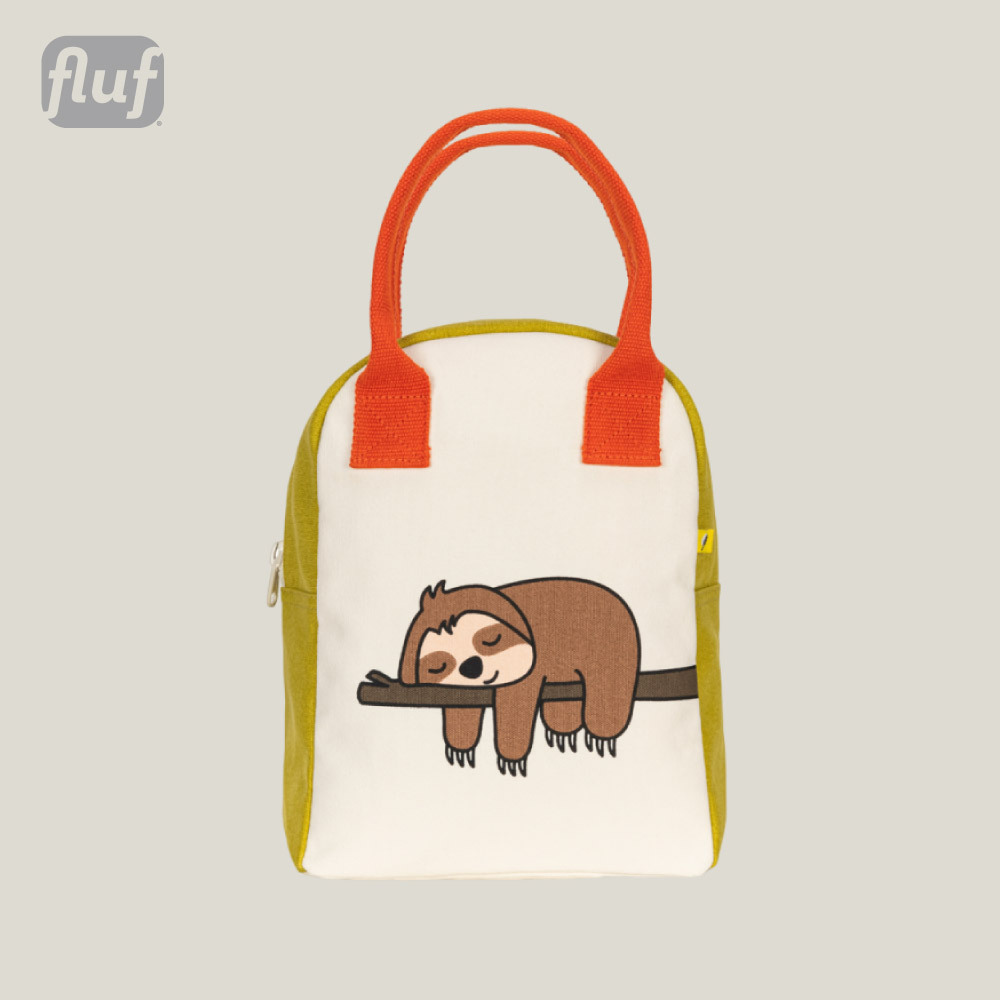 拉鍊隨手袋【愛睏樹懶】-加拿大Fluf有機棉