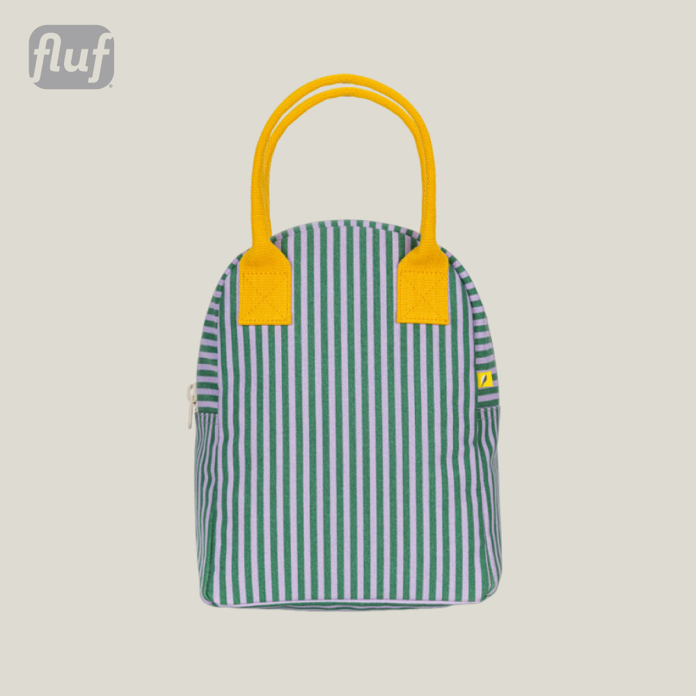 拉鍊隨手袋【青瓜汽水】-加拿大Fluf有機棉