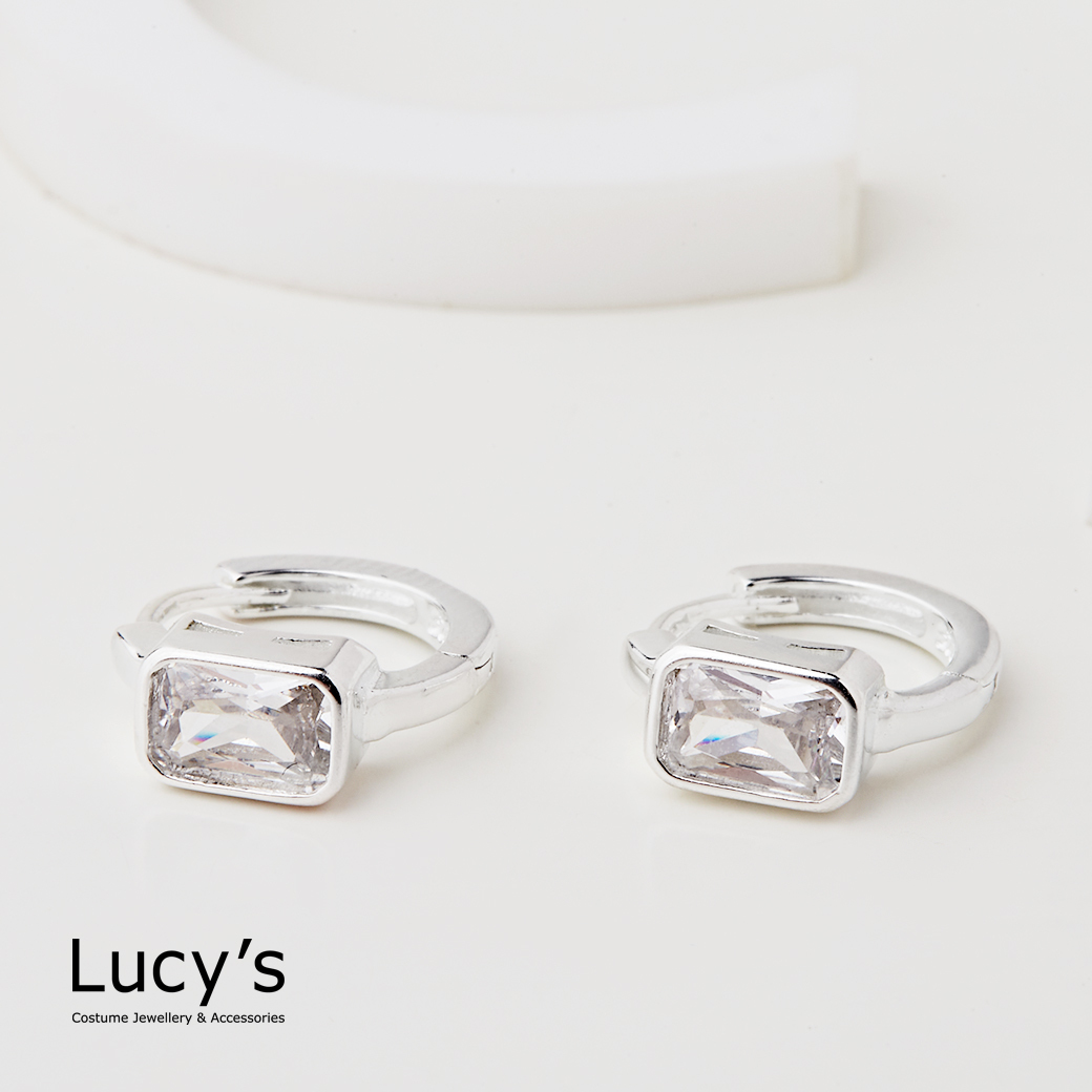 925純銀 幾何光影 易扣耳環 (二色) (122910/122913)