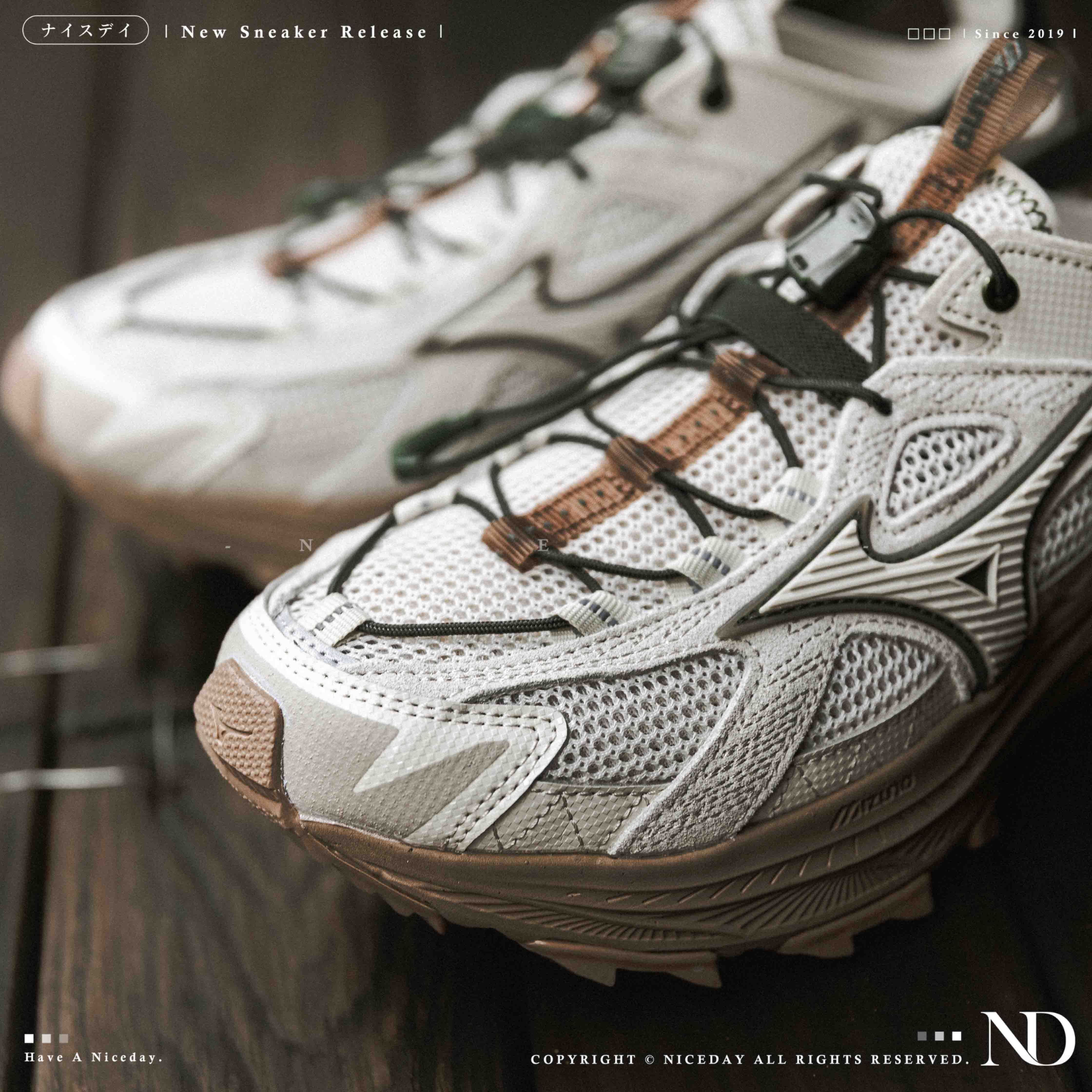 NICEDAY 代購 MIZUNO RACER TRAIL SE 燕麥焦糖 復古綠 米灰 溯溪鞋 涼鞋 透氣 男女鞋 D1GH241907