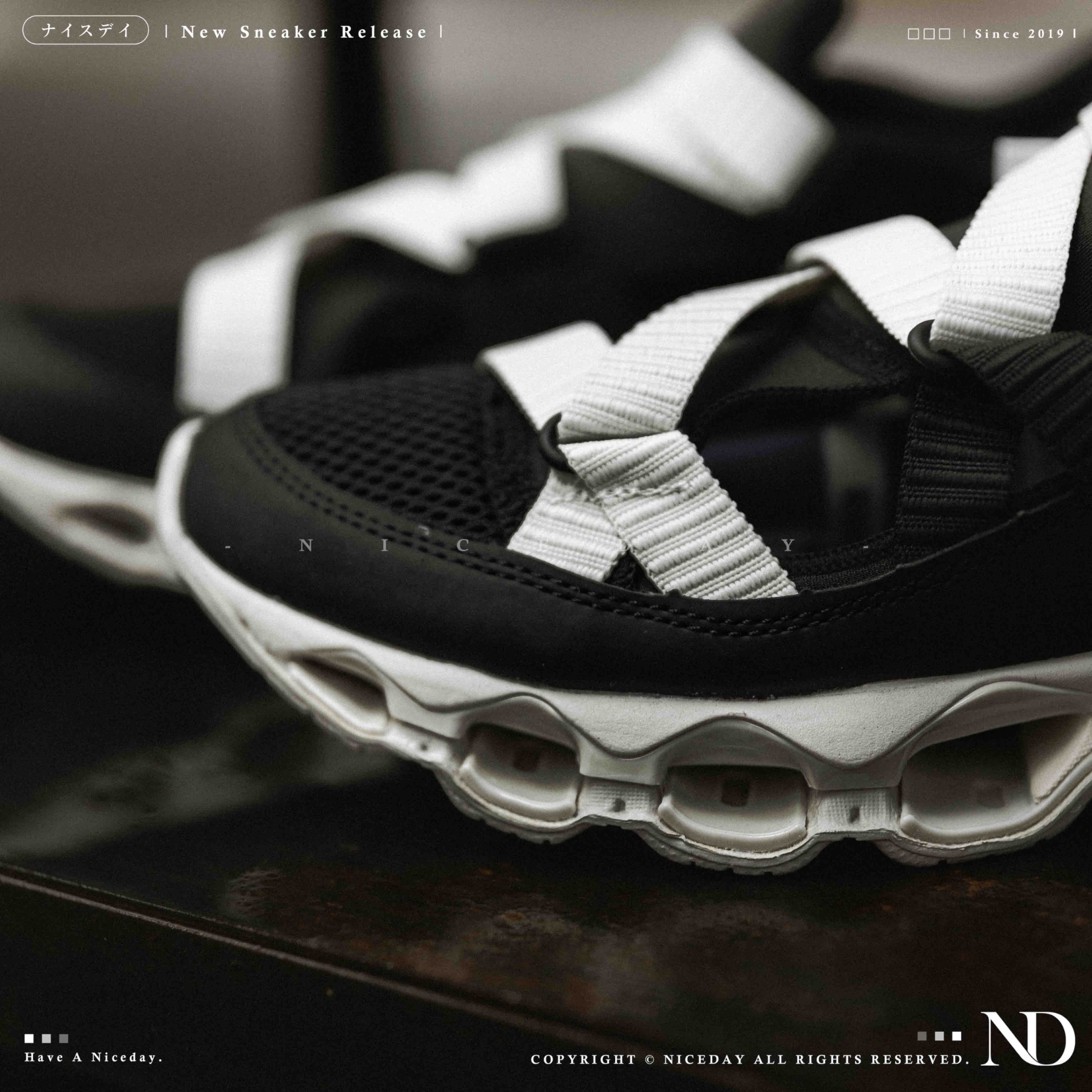 NICEDAY 代購 Mizuno Wave Prophecy Strap 涼鞋 機能鞋 登山 黑白 白黑 奶油底 D1GA251901