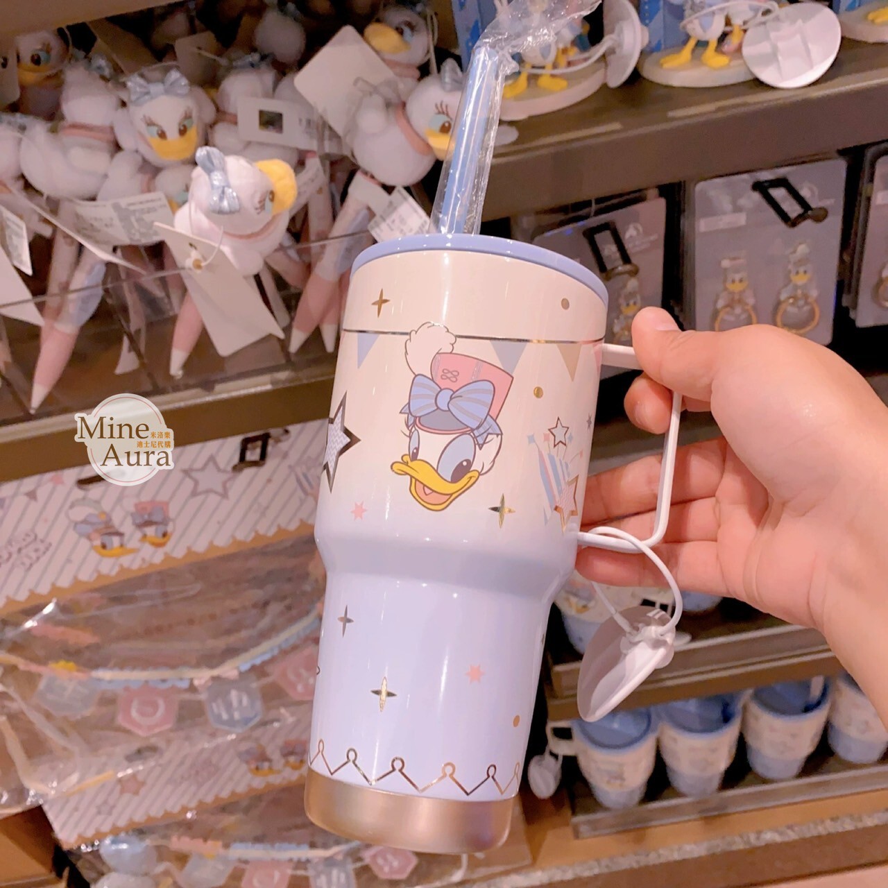 2025 唐老鴨 Donald 生日系列 黛西 Daisy 漸層圖案 不鏽鋼 吸管 水杯 -上海迪士尼樂園