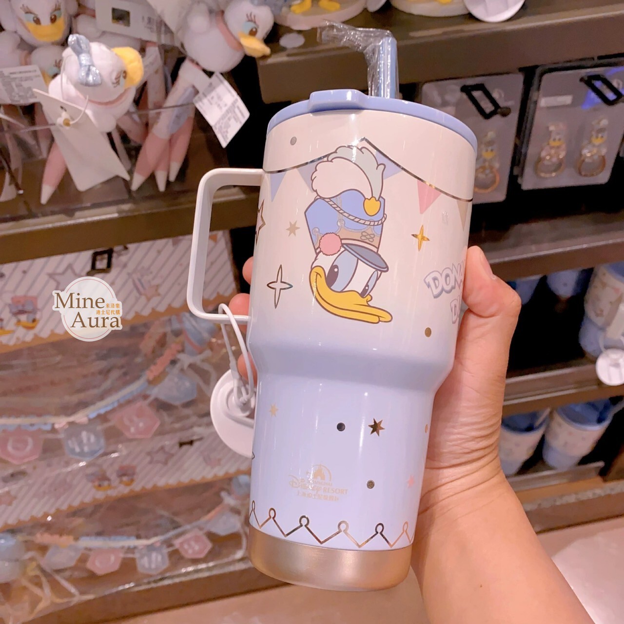 2025 唐老鴨 Donald 生日系列 黛西 Daisy 漸層圖案 不鏽鋼 吸管 水杯 -上海迪士尼樂園