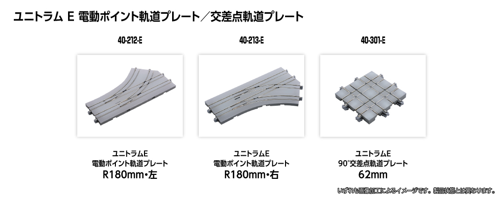Kato 40-212-E N規 UNITRAM E  R180mm 電動左道岔軌道板