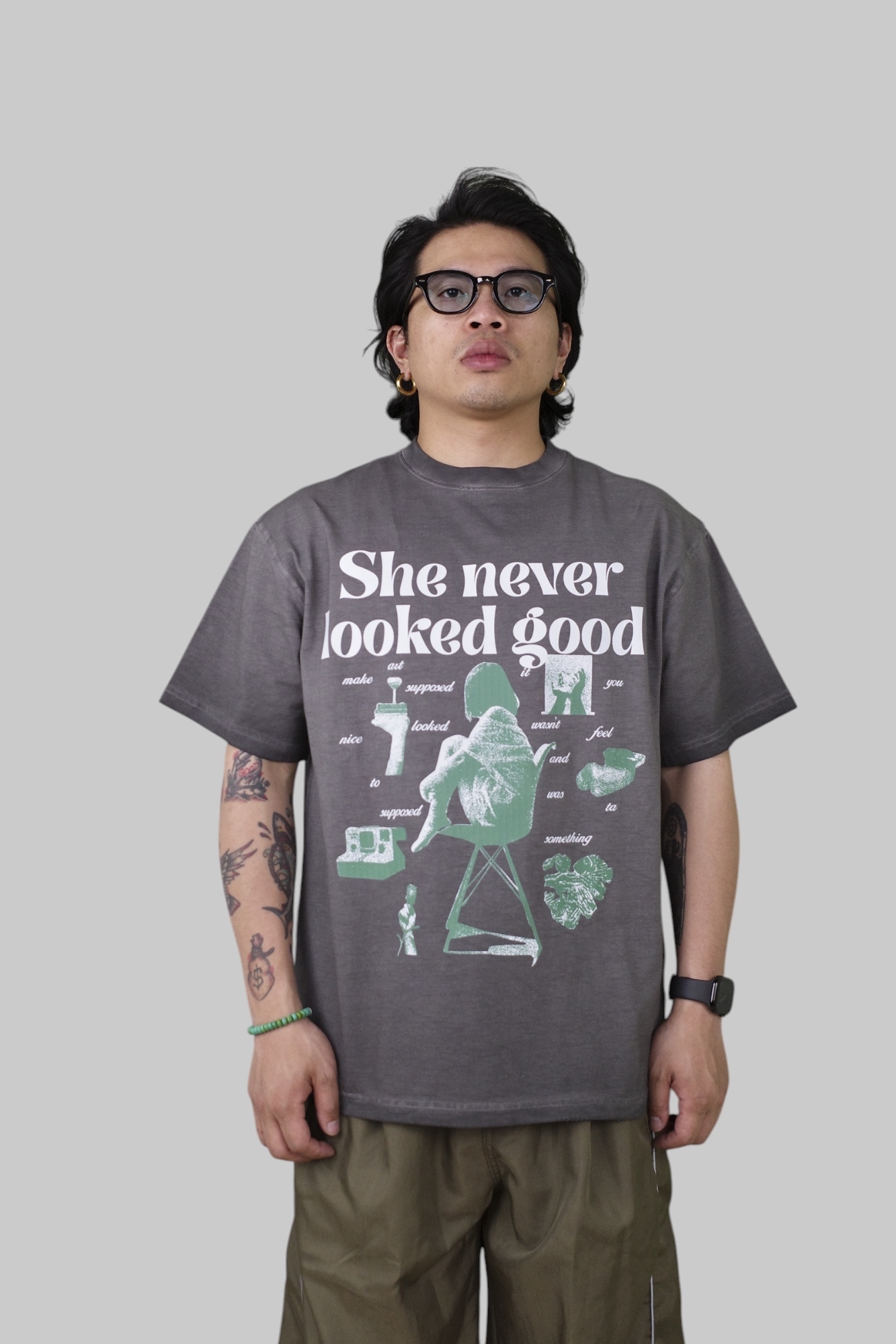 『Always_Good』水洗 噴染 印花 短T