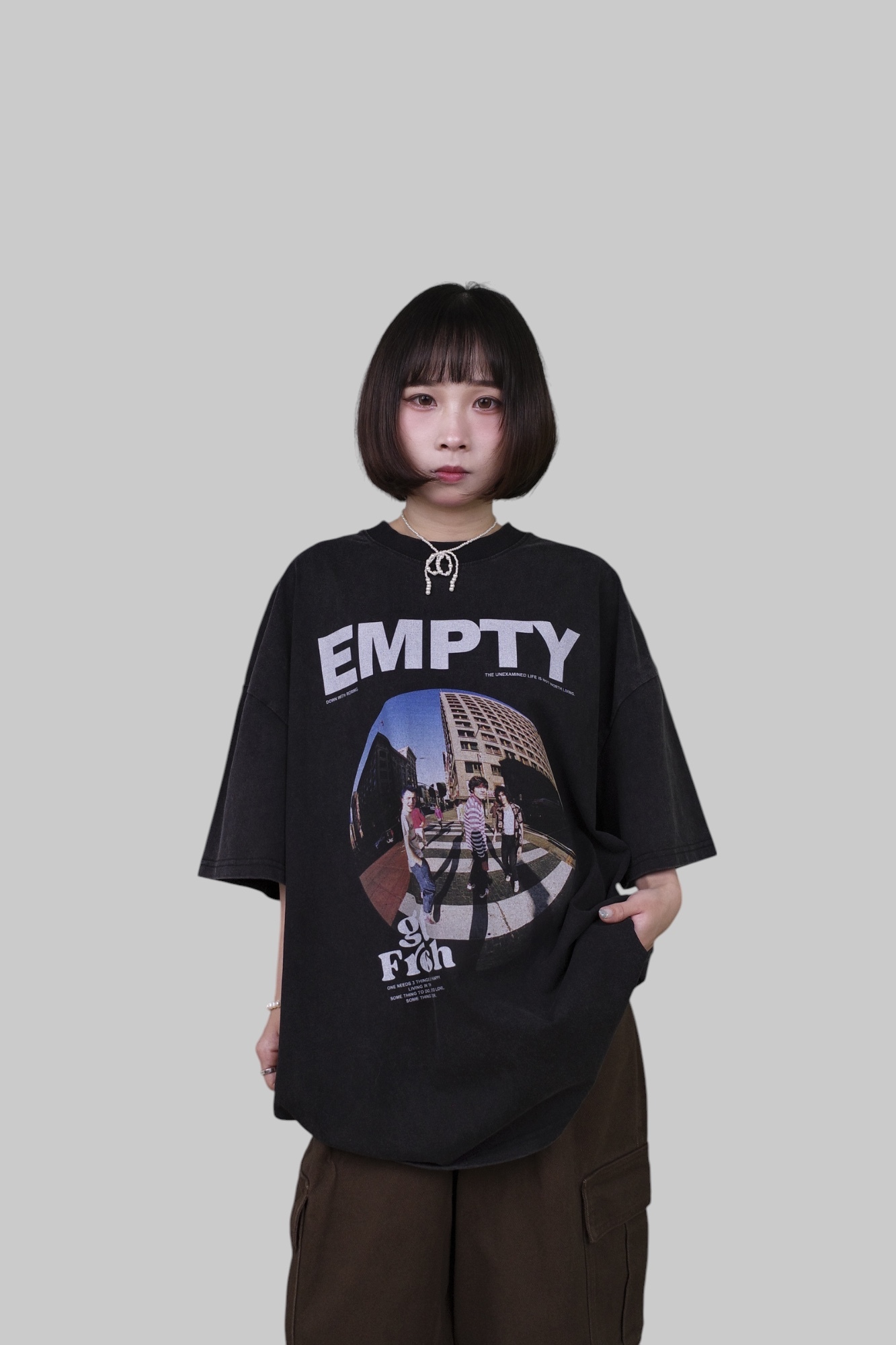 『Always_Good』魚眼鏡頭 街景 水洗 印花 短T