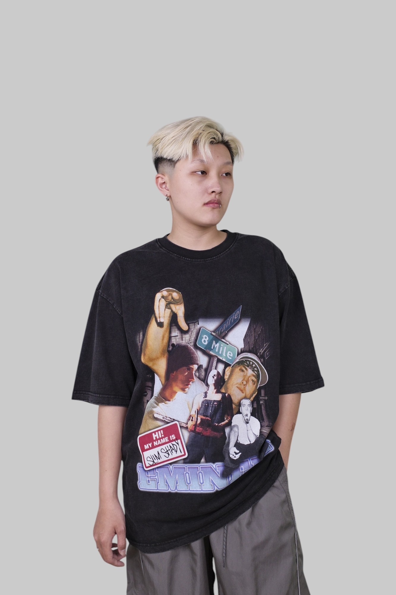 『Always_Good』致敬 阿姆 八英里 水洗 印花 短T