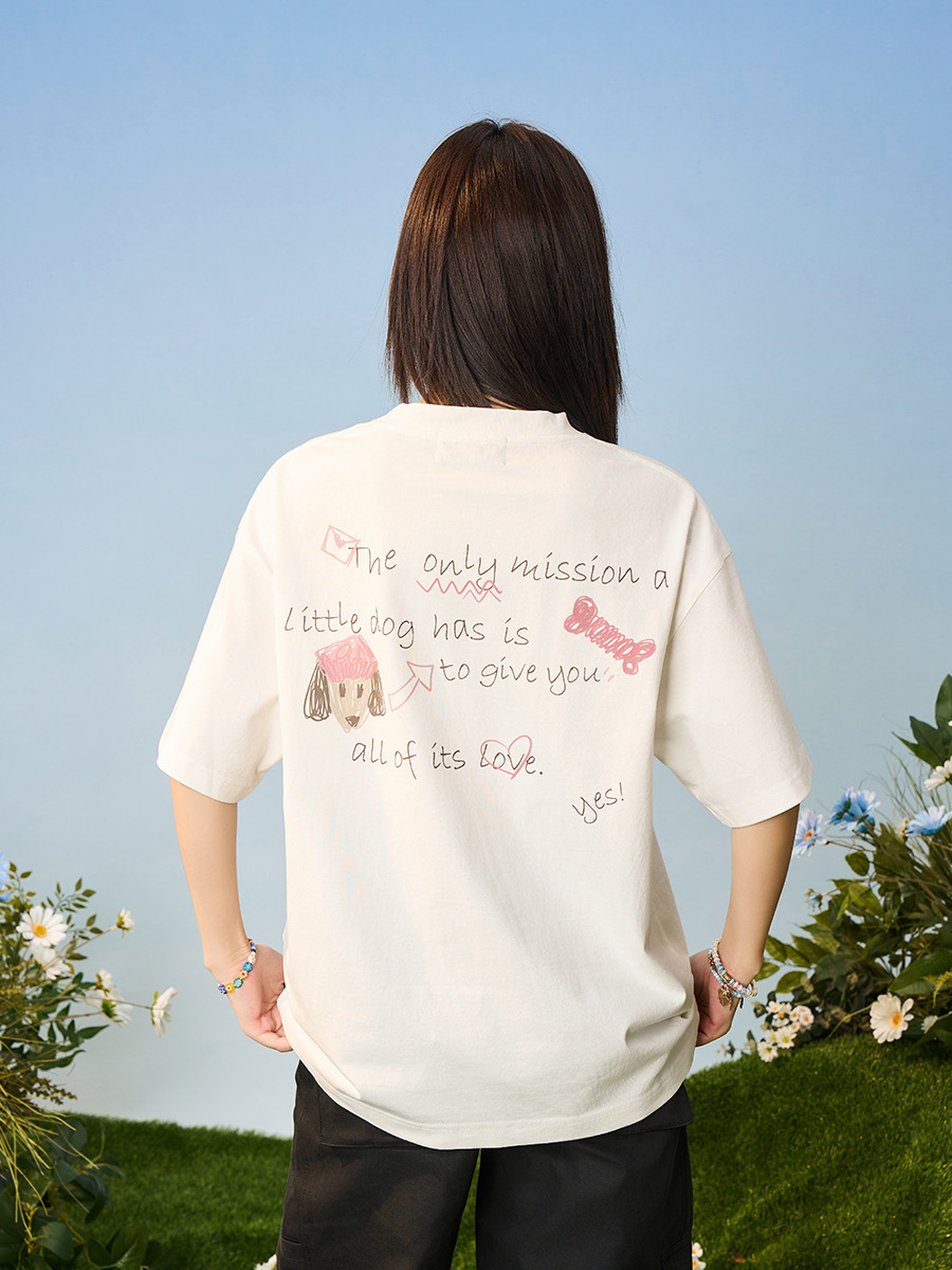 harsh and cruel 2025SS 線條小狗 寬鬆短袖