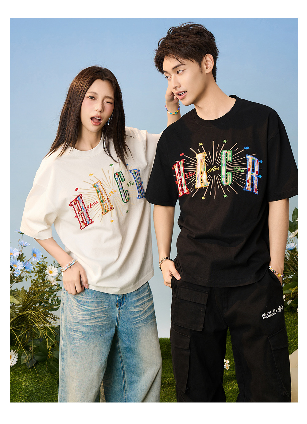 harsh and cruel 2025SS 彩虹流星刺繡 短袖