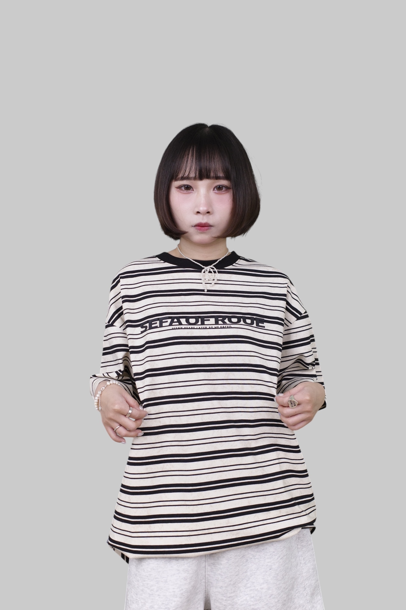 『Always_Good』撞色 條紋 印花 短T