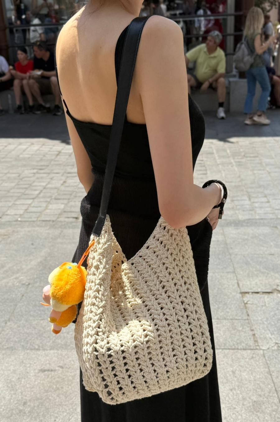 韓國皮帶扣編織水桶包