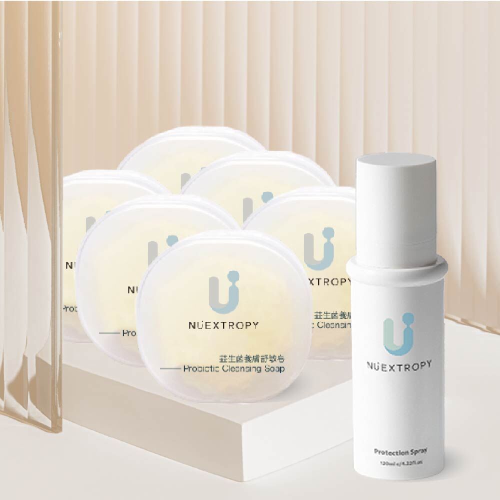 【肌膚益菌清潔組】6＋1雨香修護舒敏體皂40g 6入組＋益菌舒敏全效保護噴霧120ml 1入