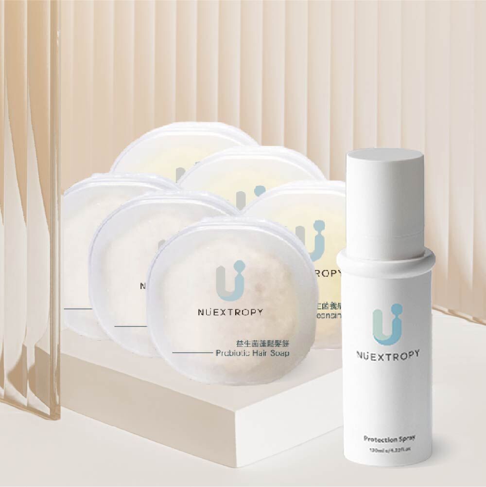 【髮膚全面清潔組】雨香修護舒敏體皂40g 3入組＋沐日蓬鬆平衡髮餅60g 3入組＋益菌舒敏全效保護噴霧120ml 1入