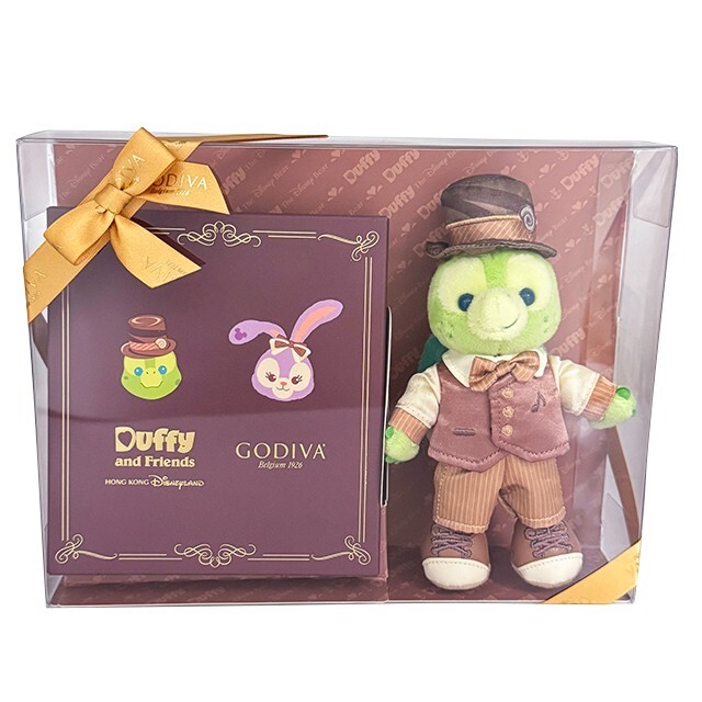 樂園限定 奧樂米拉 海龜 OluMel x GODIVA 聯名 巧克力 + 娃娃 玩偶 禮盒 -香港迪士尼樂園