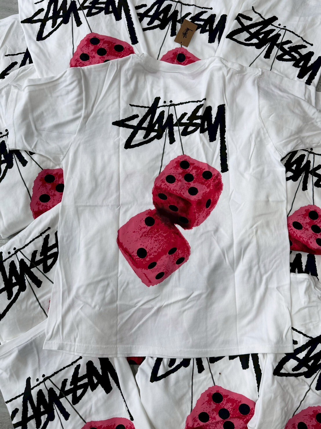 現貨絕版款 STUSSY 經典骰子Logo白色短袖 T