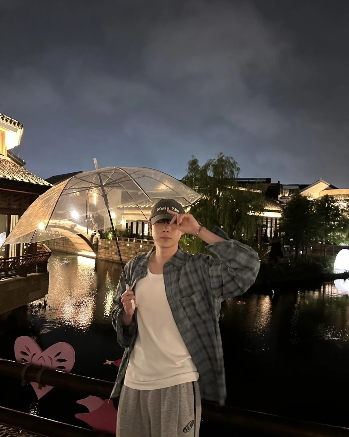 Matin Kim Matin Classic Logo Ball Cap In Grey 水洗 復古 老帽 炭灰