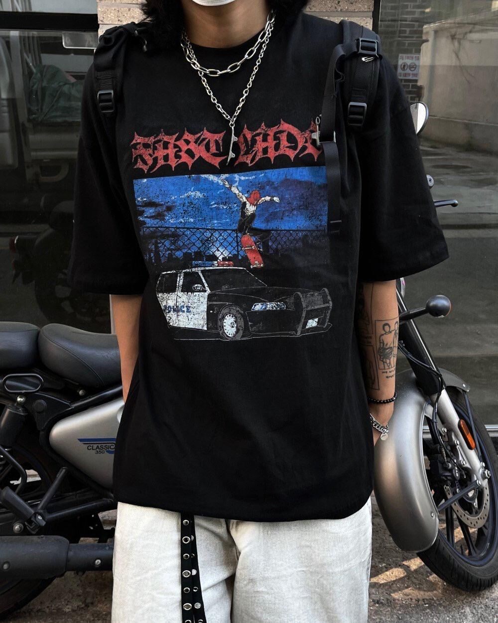 英文字圖案短袖Tee PULSE-143T