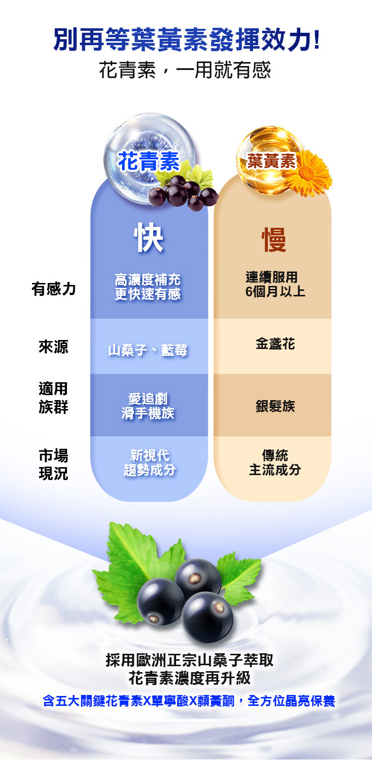 別再等葉黃素發揮功效！花青素，一用就有感