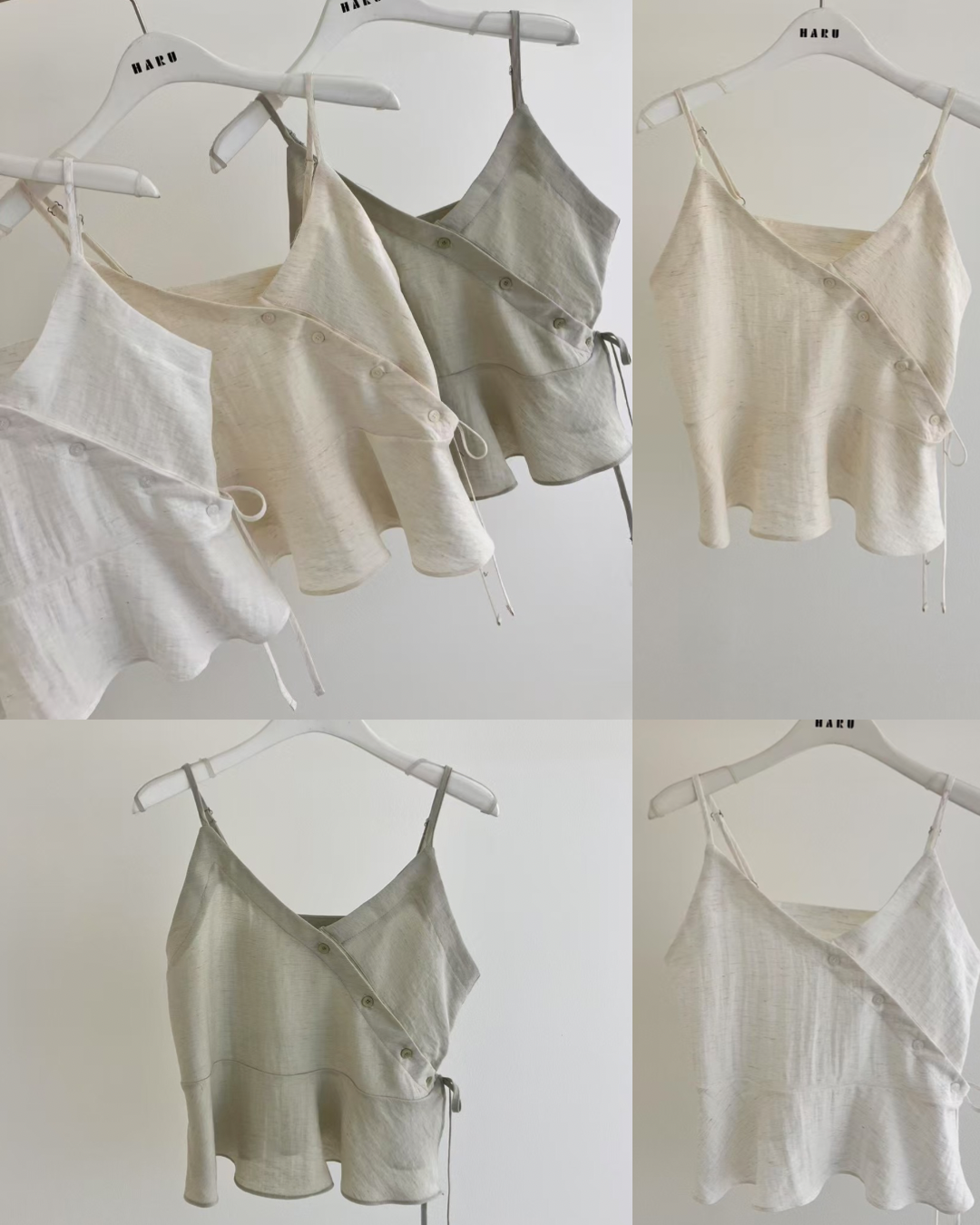 預 購 產 品 丨韓國女裝 - 夏季v領側系純色氣質吊帶背心 Made In Korea（ 預計兩星期後發貨 ）