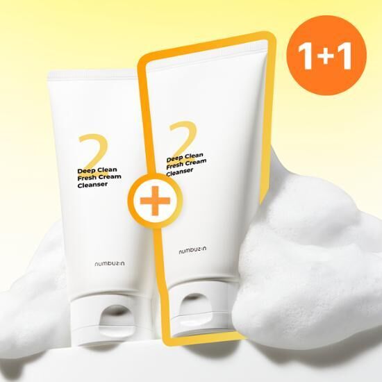 《olive young連線》numbuzin No. 2 Deep Clean Fresh Cream Cleanser Double Set (120mL+120mL)