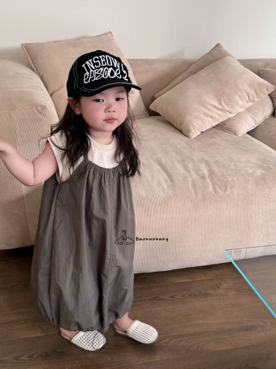 中性工裝風吊帶兩件式套裝