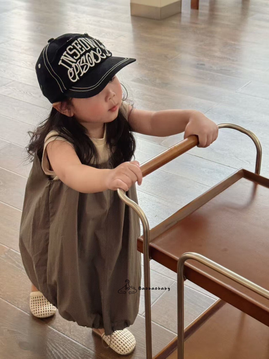 中性工裝風吊帶兩件式套裝