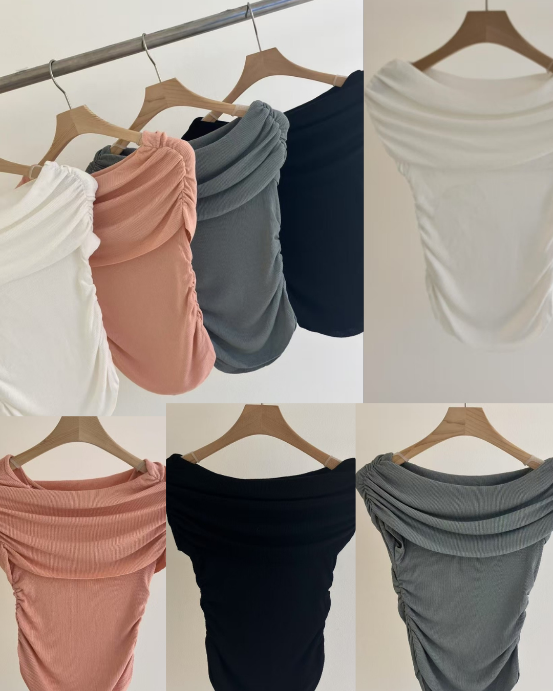 預 購 產 品 丨韓國女裝 - 性感一字領修身上衣 Made In Korea（ 預計兩星期後發貨 ）