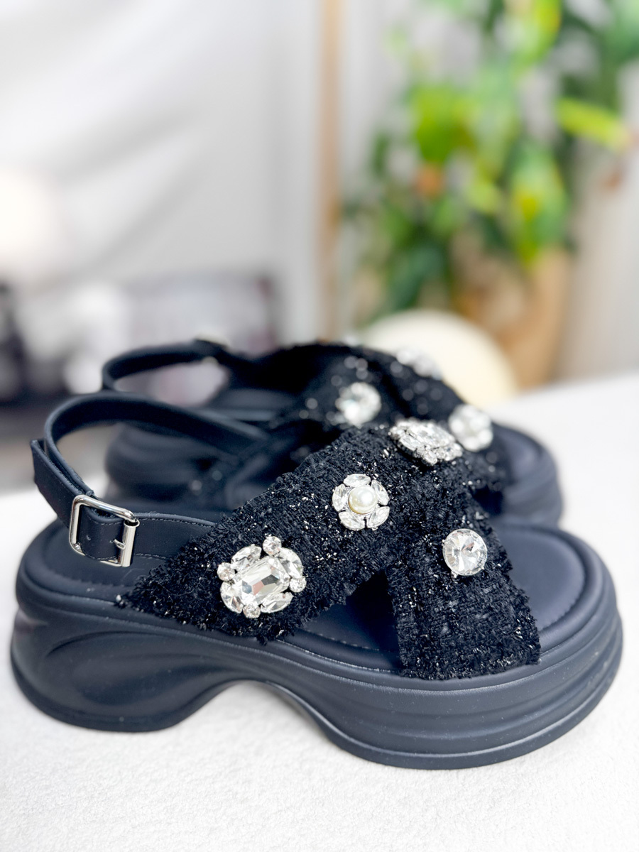 ⬇️開倉低至半價😱FINALSALE📣 釘閃石 珍珠．花喱 厚式真皮涼鞋【不設退換】