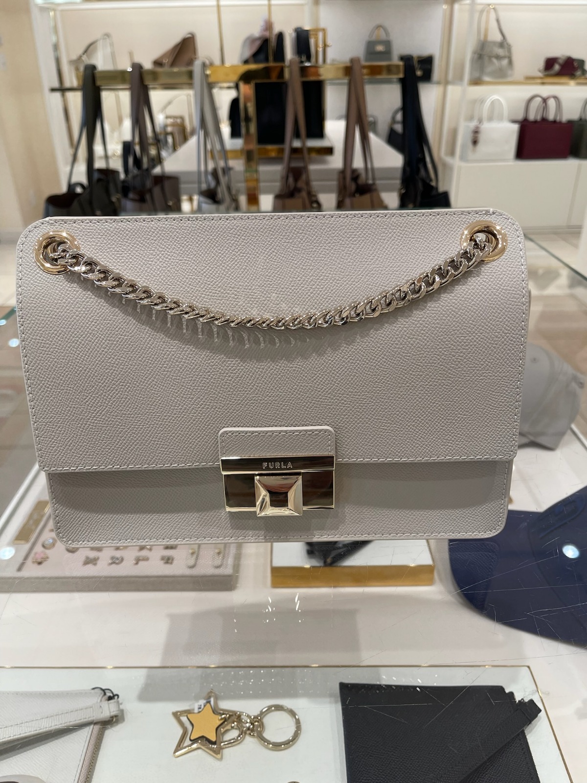 【預購】FURLA G060315 鏈條斜咩袋（灰色）