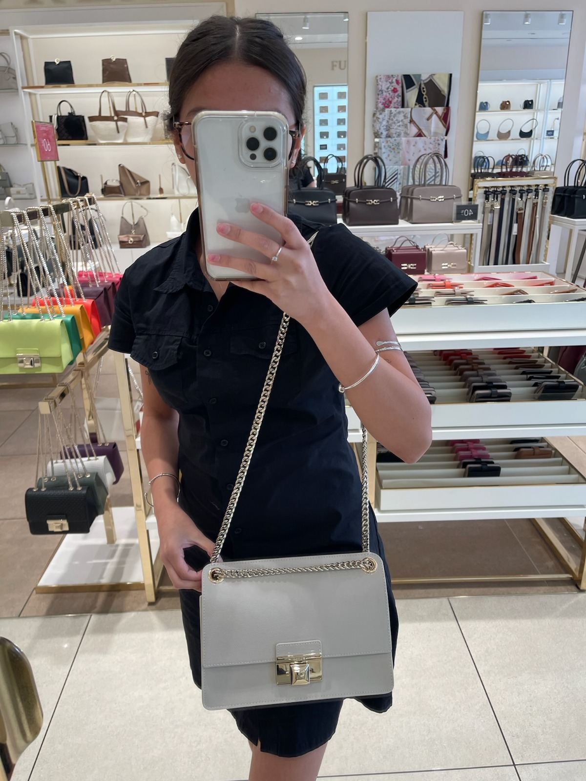 【預購】FURLA G060315 鏈條斜咩袋（灰色）