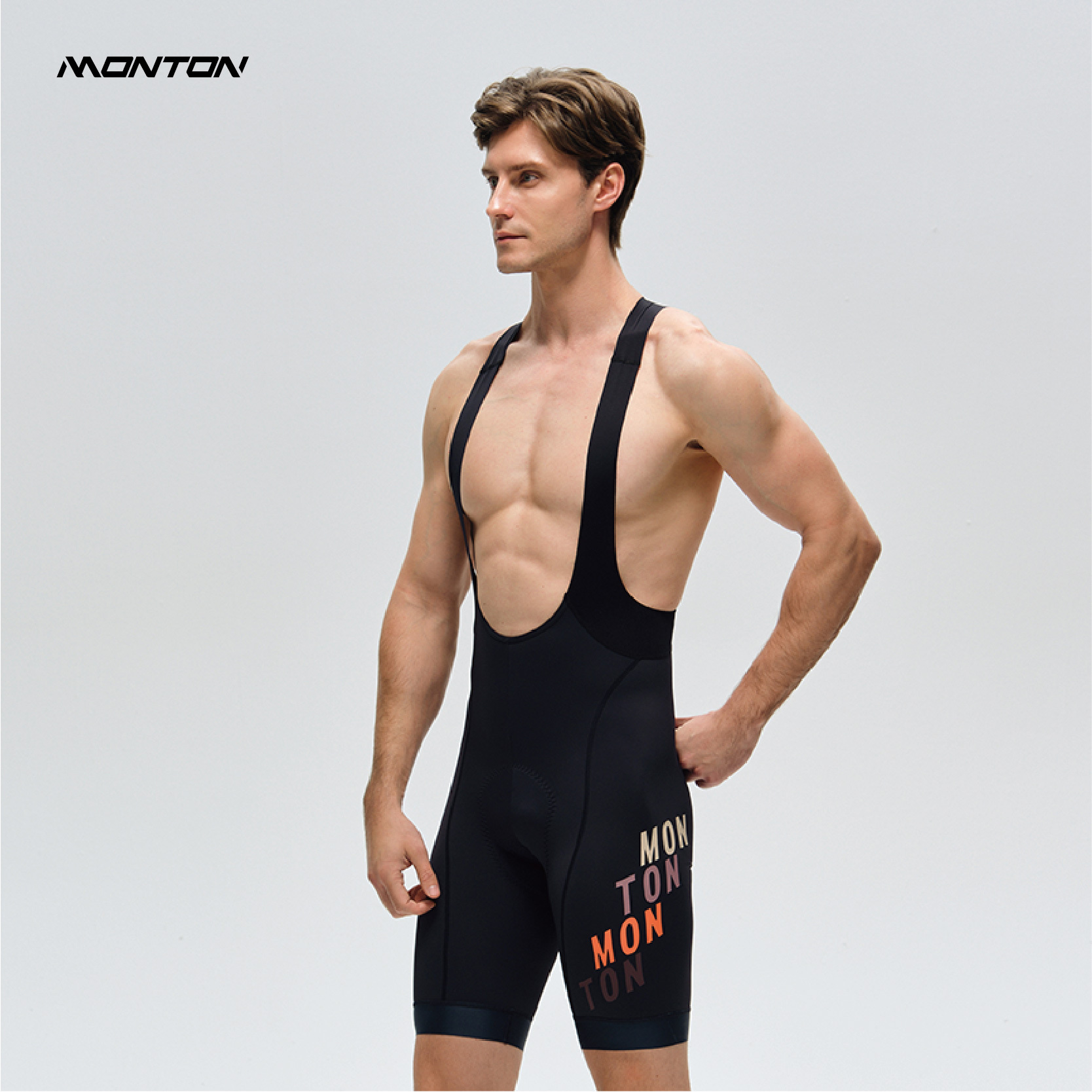 飆速深灰男款背帶短褲