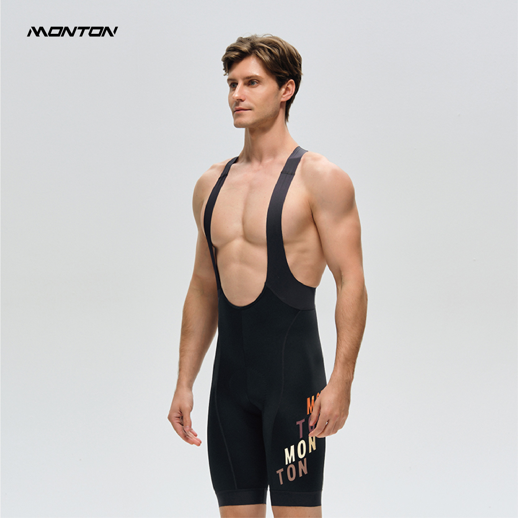 飆速黑色男款背帶短褲